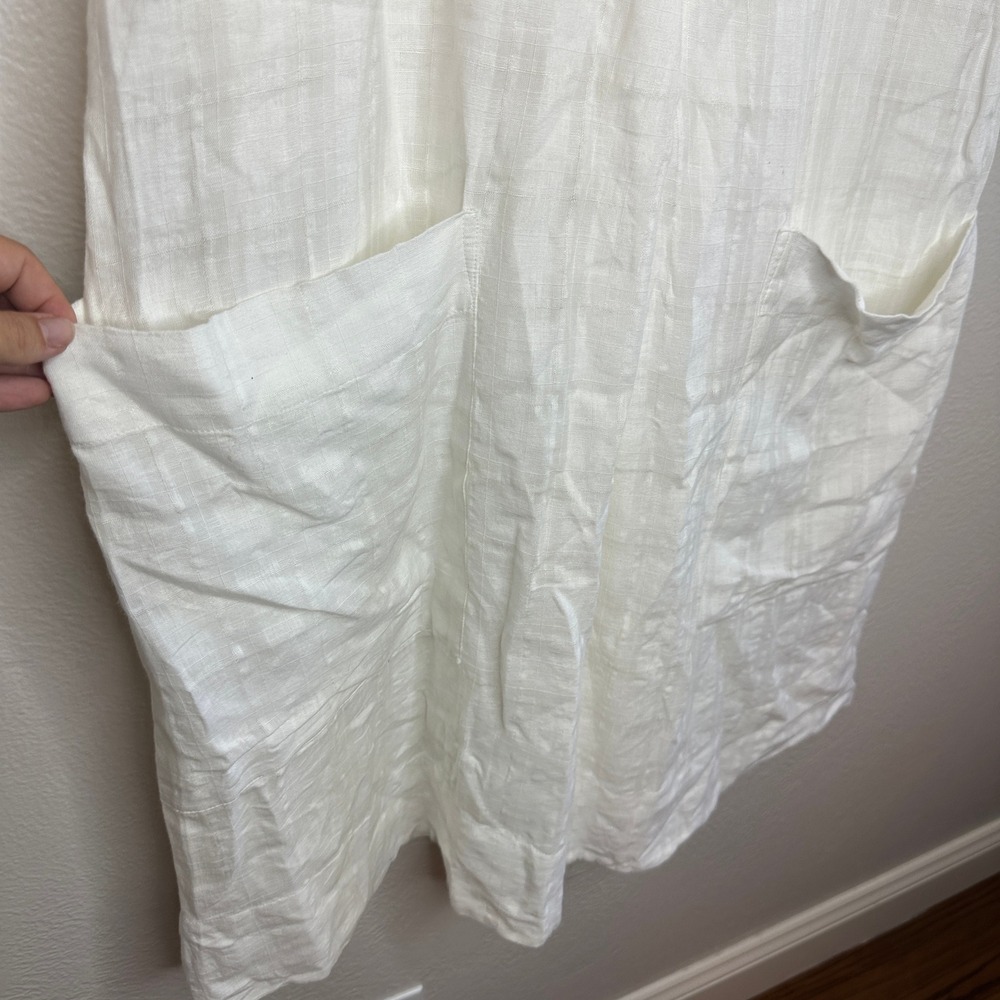 Banana Republic Laurel Linen-Cotton Utility Dress V-Neck Shift Size Medium - Picture 5 of 6